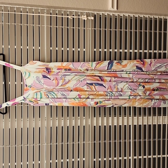 SOMA Trapeze Maxi Bra Dress In Fresh Tropical Blue sz large - Picture 7 of 9